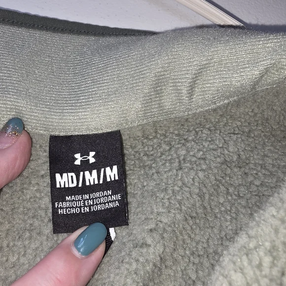 Under Armour Men's Expanse Specialist 1/4 Zip Pullover Green Med Sleeve Pocket - Picture 7 of 10